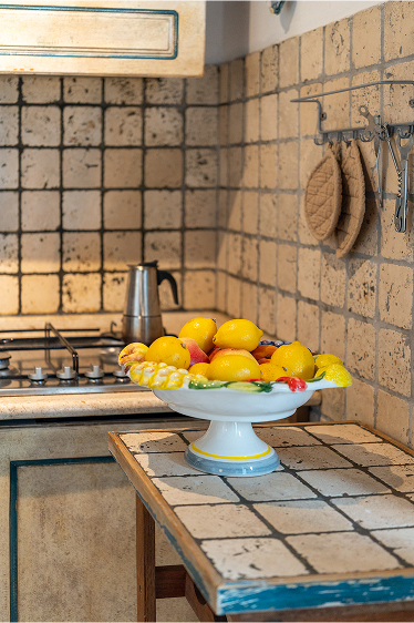 Rustic kitchen corner with lemons